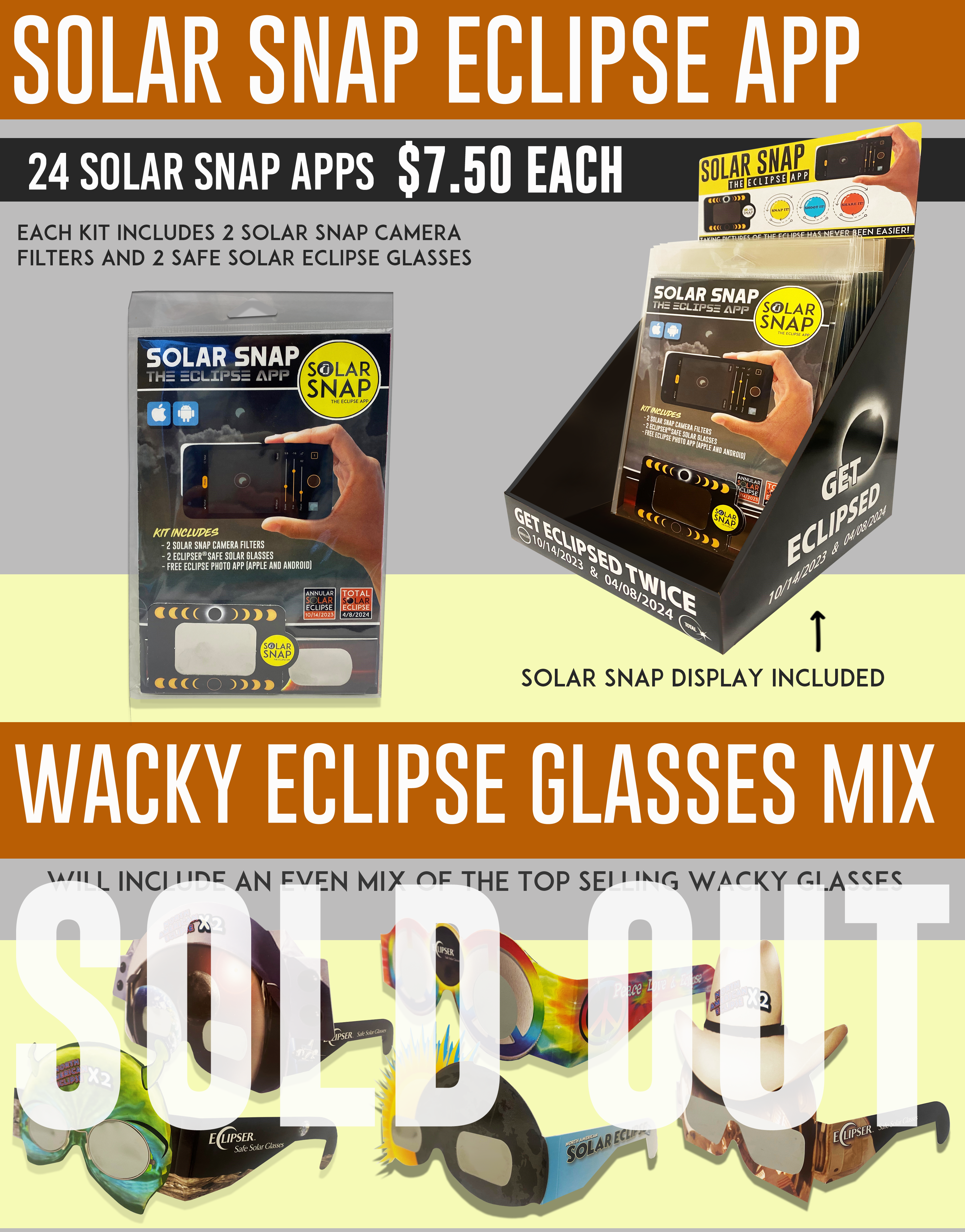 America Paper Optics Solar Snap Kit (Includes Solar Filters, Glasses & App)  for Eclipse Photography